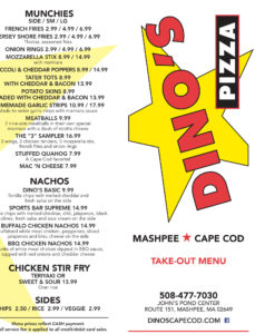 Dino's Take Out Menu